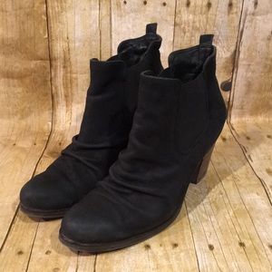 Paul Green Munchen Jano Black Nubuck Suede Leather Ankle Boots Sz 8.5